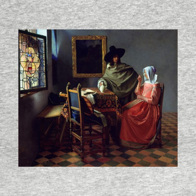 The Glass of Wine by Jan Vermeer by Classic Art Stall